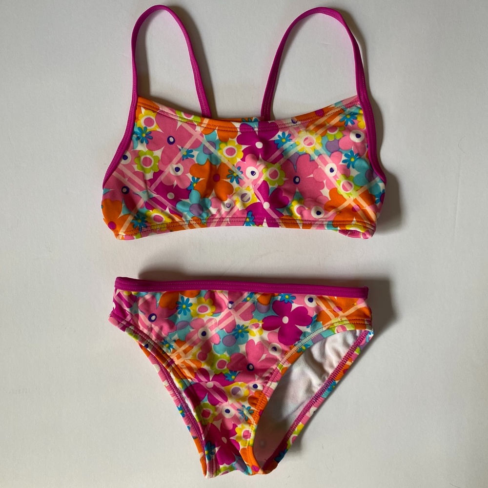 SPEEDO Girls Floral Design 2 Piece Swimsuit